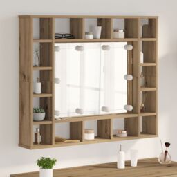 Berkfield Home Mirror Cabinet Artisan oak Engineered wood in Brown - thumbnail 1