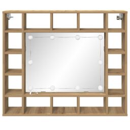 Berkfield Home Mirror Cabinet Artisan oak Engineered wood in Brown - thumbnail 4