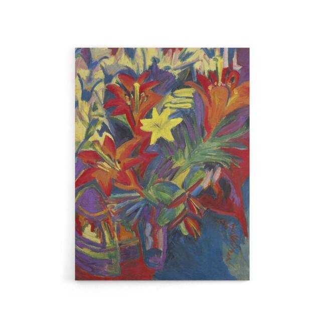 "Artery8 Still Life with Lilies Ernst Ludwig Kirchner Canvas Wall Art - Size: W24"" x H32""" - image 1