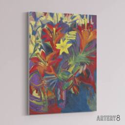 "Artery8 Still Life with Lilies Ernst Ludwig Kirchner Canvas Wall Art - Size: W24"" x H32""" - thumbnail 2