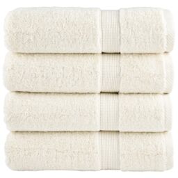 Berkfield Home Premium Shower Towels SOLUND 4 pcs Cream 70x140 cm 600 gsm - thumbnail 1