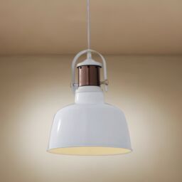 CGC Lighting Marnie White Metal Industrial Dome Pendant Light - thumbnail 5