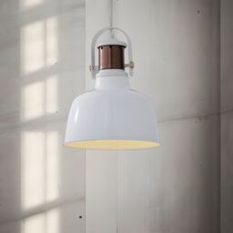 CGC Lighting Marnie White Metal Industrial Dome Pendant Light - thumbnail 1
