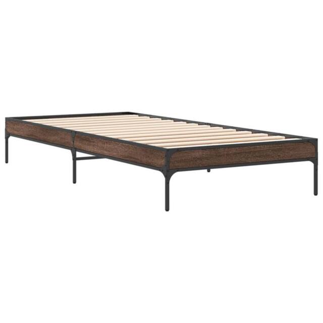Berkfield Home Durable Bed Frame without Mattress Brown Oak 100x200 cm - image 1