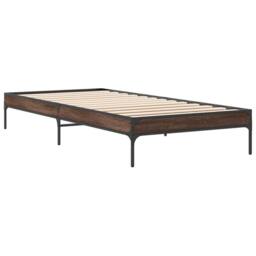 Berkfield Home Durable Bed Frame without Mattress Brown Oak 100x200 cm - thumbnail 6