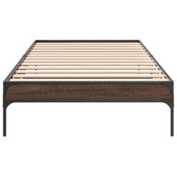 Berkfield Home Durable Bed Frame without Mattress Brown Oak 100x200 cm - thumbnail 4