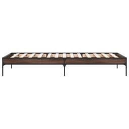 Berkfield Home Durable Bed Frame without Mattress Brown Oak 100x200 cm - thumbnail 5