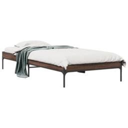 Berkfield Home Durable Bed Frame without Mattress Brown Oak 100x200 cm - thumbnail 3