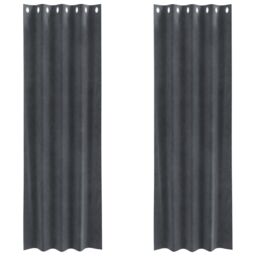 Berkfield Home Blackout Curtains with Eyelets 2 pcs Light Grey Velvet - thumbnail 2