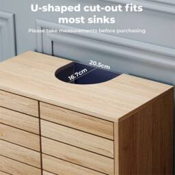 SPETLEK Bathroom Under Sink Cabinet Oak Basin Storage Vanity Unit in Natural - thumbnail 4