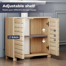 SPETLEK Bathroom Under Sink Cabinet Oak Basin Storage Vanity Unit in Natural - thumbnail 3