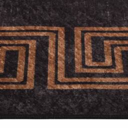 Berkfield Home Rug Washable 160x230 cm Black & Gold Anti Slip - Size: 100 cm diameter - thumbnail 6