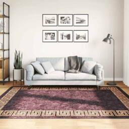 Berkfield Home Rug Washable 160x230 cm Black & Gold Anti Slip - Size: 100 cm diameter - thumbnail 2