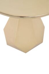 Orsina Shiny Gold Side Table, Sleek Top Side Table with Chunky Base, Gold Finished Bedside Table for Home, Office - thumbnail 5