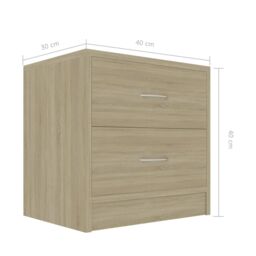 Berkfield Home Bedside Cabinet Sonoma Oak 40x30x40 cm Engineered Wood in Brown - Size: 40 x 30 x 40 cm - thumbnail 6