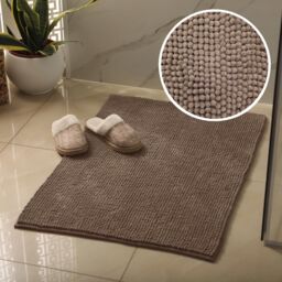 Allure Bath Fashions Chenille Bobble Bath Mat 50 x 80cm - Super Soft Microfibre & Non-Slip in Brown - Size: 50 x 80 cm - thumbnail 2