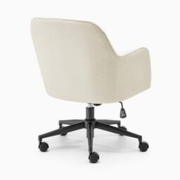 FurnitureboxUK Vivienne Cream Boucle Swivel Office Chair - thumbnail 5
