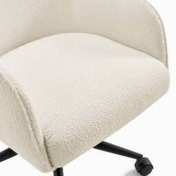FurnitureboxUK Vivienne Cream Boucle Swivel Office Chair - thumbnail 7
