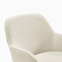 FurnitureboxUK Vivienne Cream Boucle Swivel Office Chair - thumbnail 6