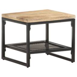 Berkfield Home Side Table 40x40x35 cm Solid Mango Wood in Brown - Size: 40 x 40 x 35 cm - thumbnail 7