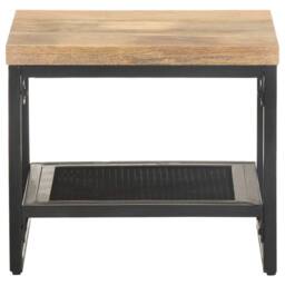 Berkfield Home Side Table 40x40x35 cm Solid Mango Wood in Brown - Size: 40 x 40 x 35 cm - thumbnail 3