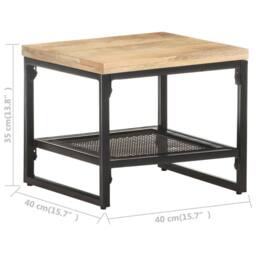 Berkfield Home Side Table 40x40x35 cm Solid Mango Wood in Brown - Size: 40 x 40 x 35 cm - thumbnail 6