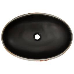 Berkfield Home Countertop Basin Multicolour Oval 59x40x15 cm Ceramic - Size: 59 x 40 x 15 cm - thumbnail 6