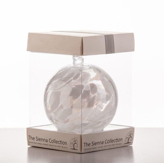 Sienna Glass Birthstone Ball April Diamond in White - image 1