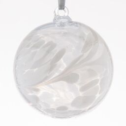Sienna Glass Birthstone Ball April Diamond in White - thumbnail 4