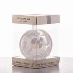 Sienna Glass Birthstone Ball April Diamond in White - thumbnail 5