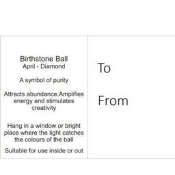 Sienna Glass Birthstone Ball April Diamond in White - thumbnail 3