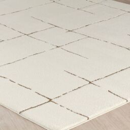 Livabliss Freud-Modern Ivory Black Brown High Pile Living Dining Bedroom Rug - Size: 200 cm x 275 cm - thumbnail 6