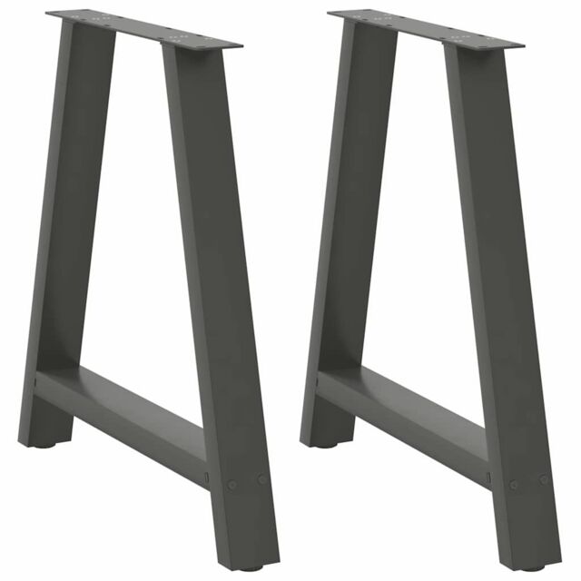 Berkfield Home Coffee Table Legs A-Shaped 2 pcs Anthracite¬†80x(72-73) cm Steel in Black - image 1