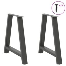 Berkfield Home Coffee Table Legs A-Shaped 2 pcs Anthracite¬†80x(72-73) cm Steel in Black - thumbnail 3