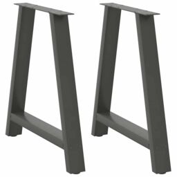 Berkfield Home Coffee Table Legs A-Shaped 2 pcs Anthracite¬†80x(72-73) cm Steel in Black - thumbnail 1