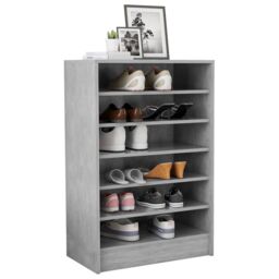 Berkfield Home Shoe Cabinet Concrete Grey 60x35x92 cm Engineered Wood - Size: 60 x 35 x 92 cm - thumbnail 4