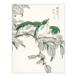 "Artery8 White Eye & Osmanthus Japanese Japanese Wall Art Print Kashu - Size: W12"" x H16""" - thumbnail 1