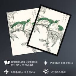 "Artery8 White Eye & Osmanthus Japanese Japanese Wall Art Print Kashu - Size: W12"" x H16""" - thumbnail 2