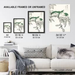 "Artery8 White Eye & Osmanthus Japanese Japanese Wall Art Print Kashu - Size: W12"" x H16""" - thumbnail 3