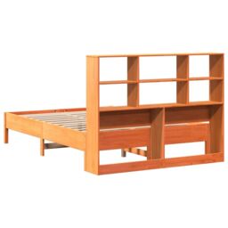 Berkfield Home Bookcase Bed without Mattress Wax Brown 140x190 cm Solid Wood Pine - thumbnail 6