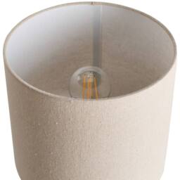 Wyld and Coco Beige Ceramic Table Lamp Two Handles and Textured Cotton Drum Shade - thumbnail 4