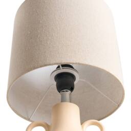 Wyld and Coco Beige Ceramic Table Lamp Two Handles and Textured Cotton Drum Shade - thumbnail 5