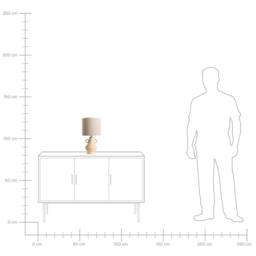 Wyld and Coco Beige Ceramic Table Lamp Two Handles and Textured Cotton Drum Shade - thumbnail 9