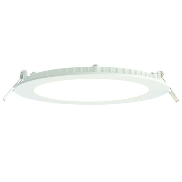 Loops Ultra Slim Round Flush Ceiling Light 12W Cool White LED 4000k Corridor Lamp - image 1