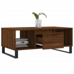 Berkfield Home Modern Coffee Table Brown Oak 90x50x36.5 cm Engineered Wood - thumbnail 4