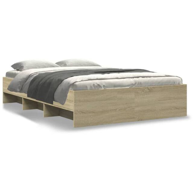 Berkfield Home Bed Frame Frame Sonoma Oak 120x190 cm Small Double Wood in Light Tan - image 1