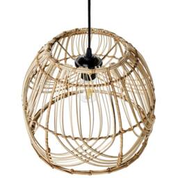 Wyld and Coco Boho Rattan Pendant Lamp Natural Shade with Iron Frame Handmade - thumbnail 5