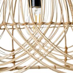 Wyld and Coco Boho Rattan Pendant Lamp Natural Shade with Iron Frame Handmade - thumbnail 9