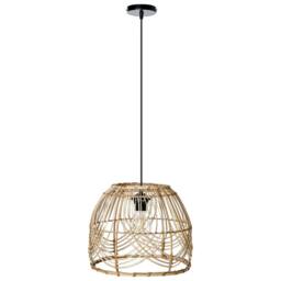 Wyld and Coco Boho Rattan Pendant Lamp Natural Shade with Iron Frame Handmade - thumbnail 4