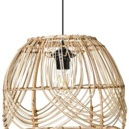 Wyld and Coco Boho Rattan Pendant Lamp Natural Shade with Iron Frame Handmade - thumbnail 2